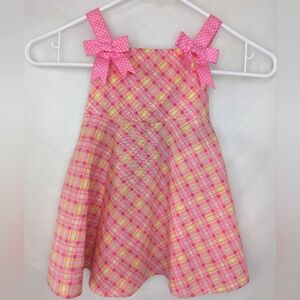 Bonnie Baby Summer Pink Plaid Dress Size 18 Mos